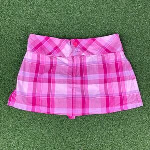 Vintage Cherokee Pink Plaid High Waisted Hot Pants Shorts Sz XL (14/16)